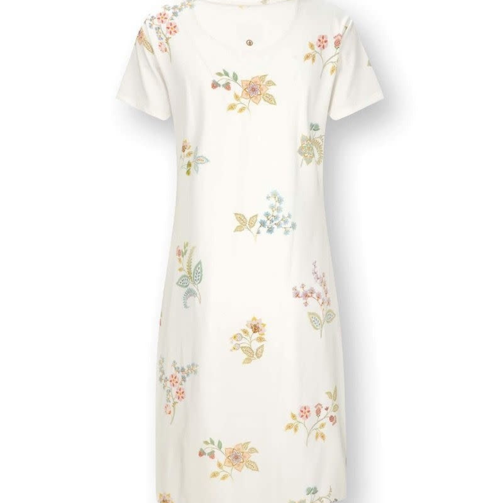 Pip Studio Daisy Nightdress Short Sleeve Blossom Chique White
