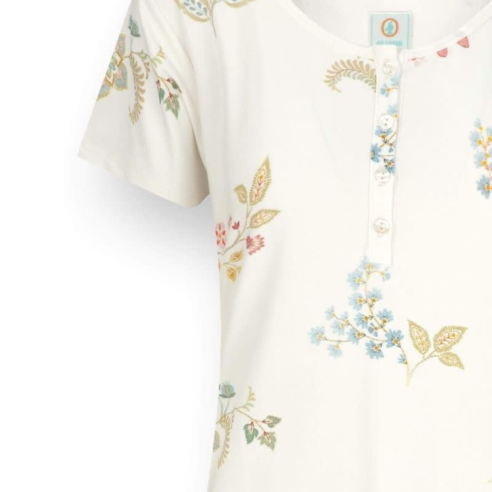 Pip Studio Daisy Nightdress Short Sleeve Blossom Chique White