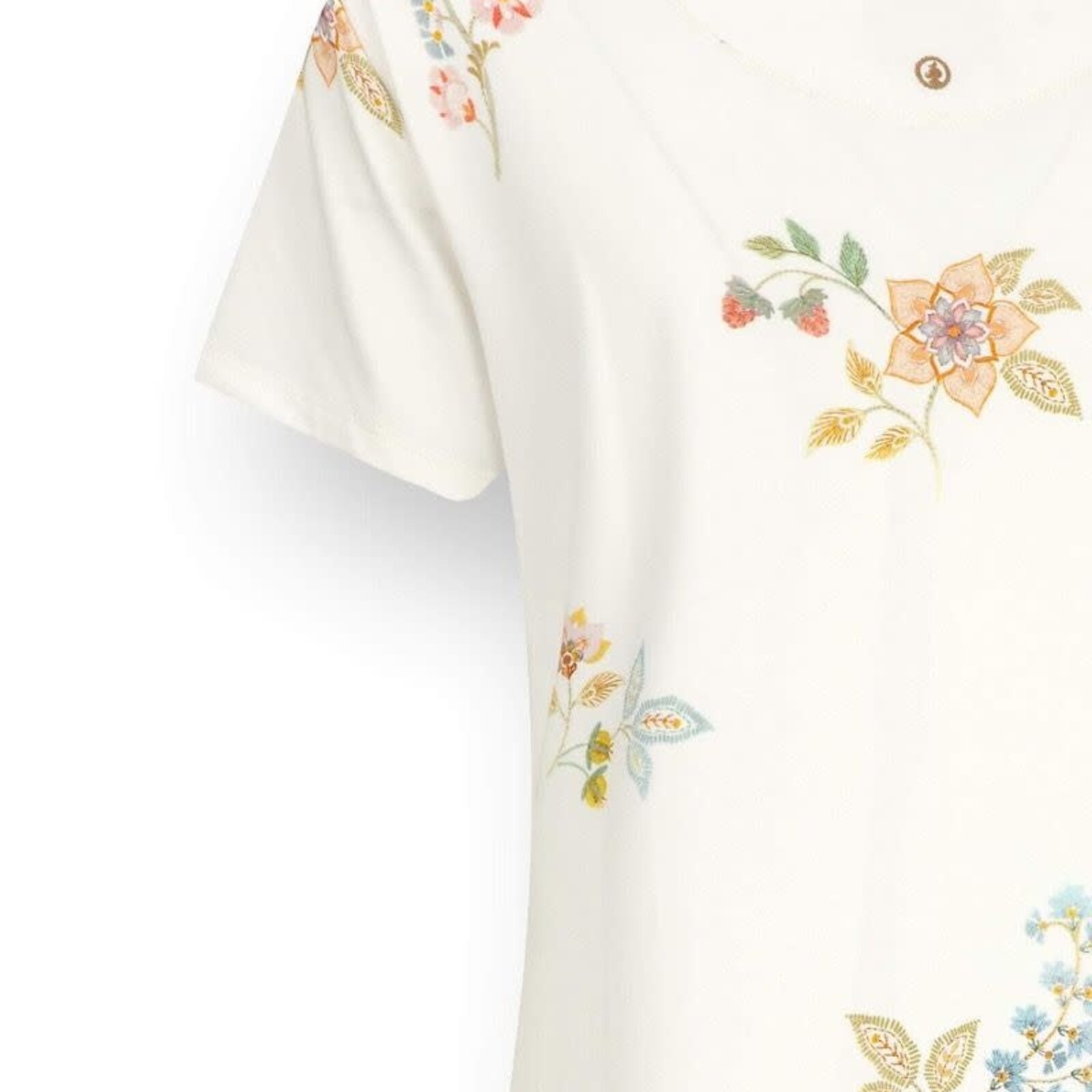 Pip Studio Daisy Nightdress Short Sleeve Blossom Chique White