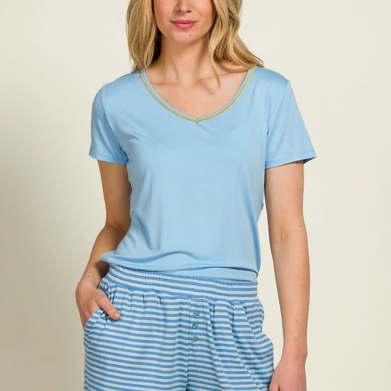 Pip Studio Toy Short Sleeve Top Solid Blue