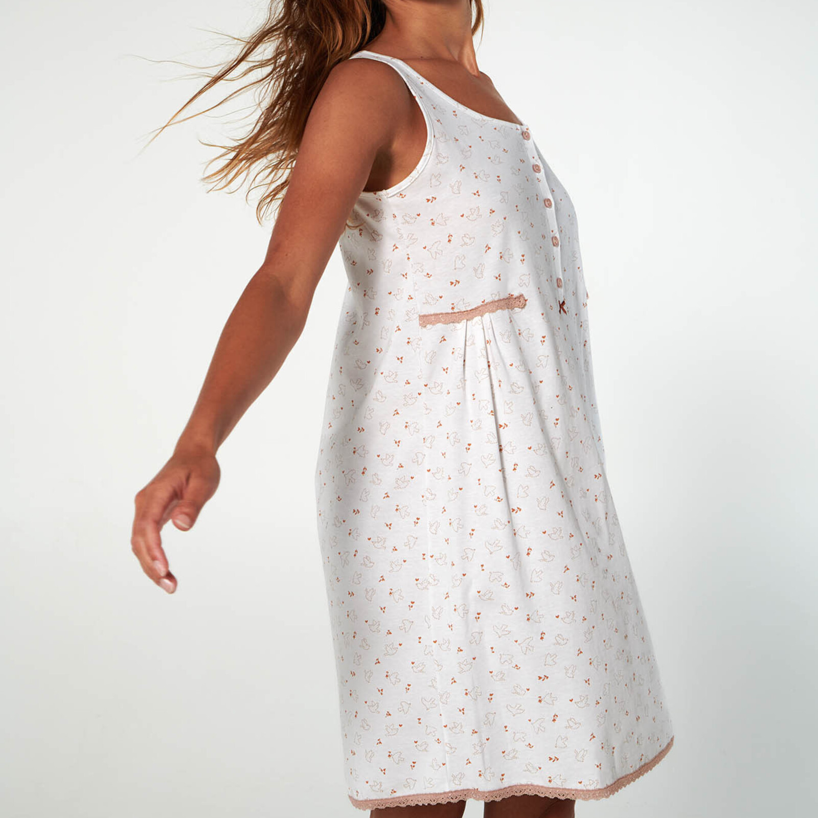 Vamp Nachtkleed met duifjes (zonder mouwen)