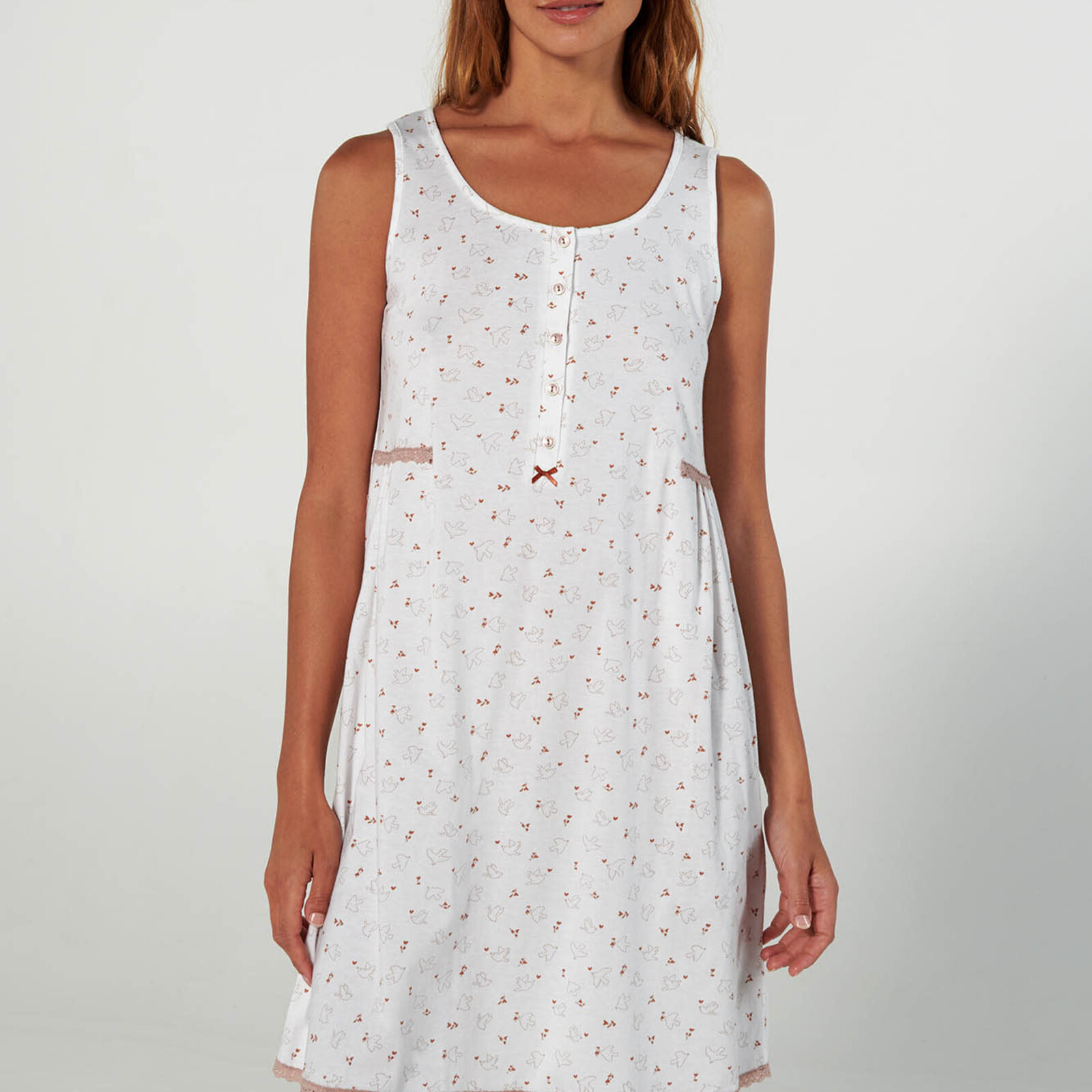 Vamp Nachtkleed met duifjes (zonder mouwen)