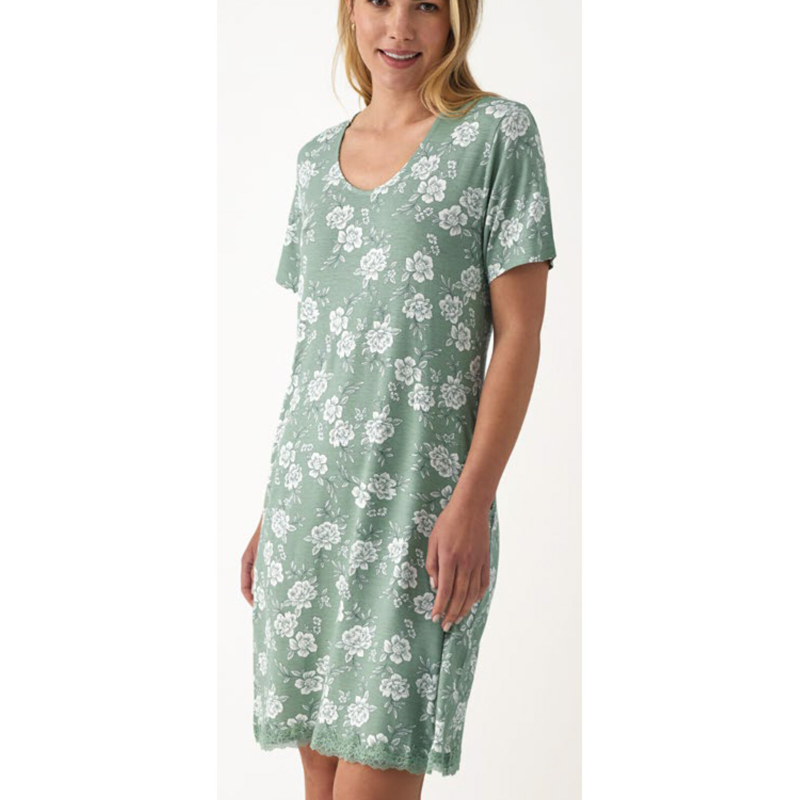 Promise Nachtkleed groene bloemen