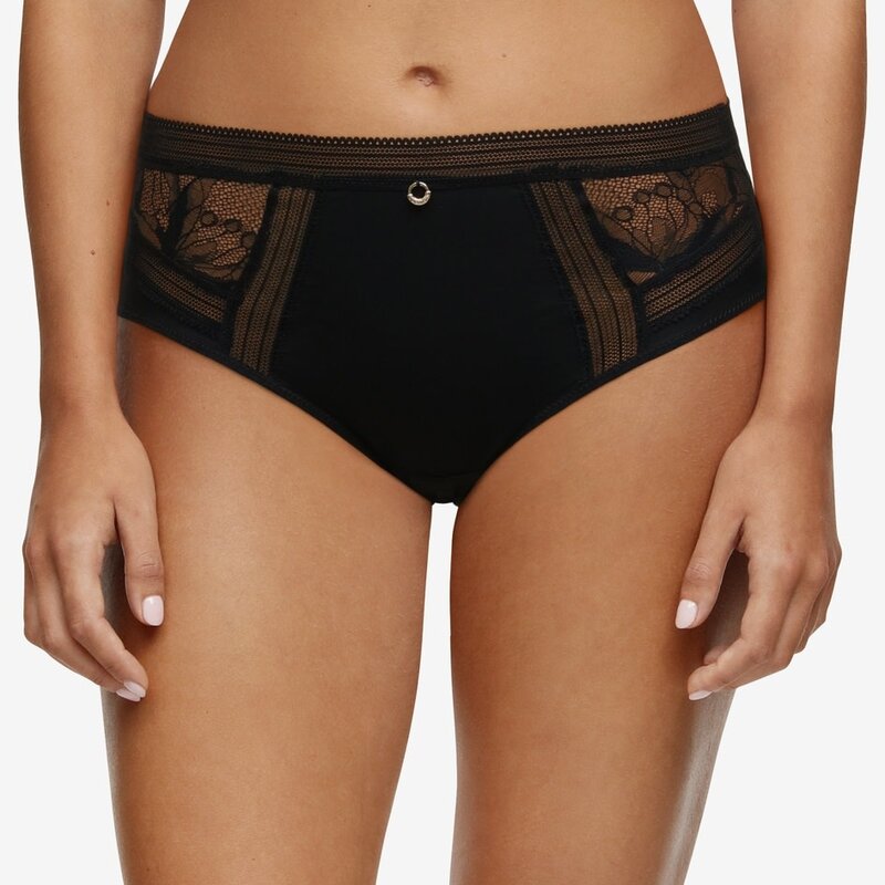 True lace High-waisted full brief