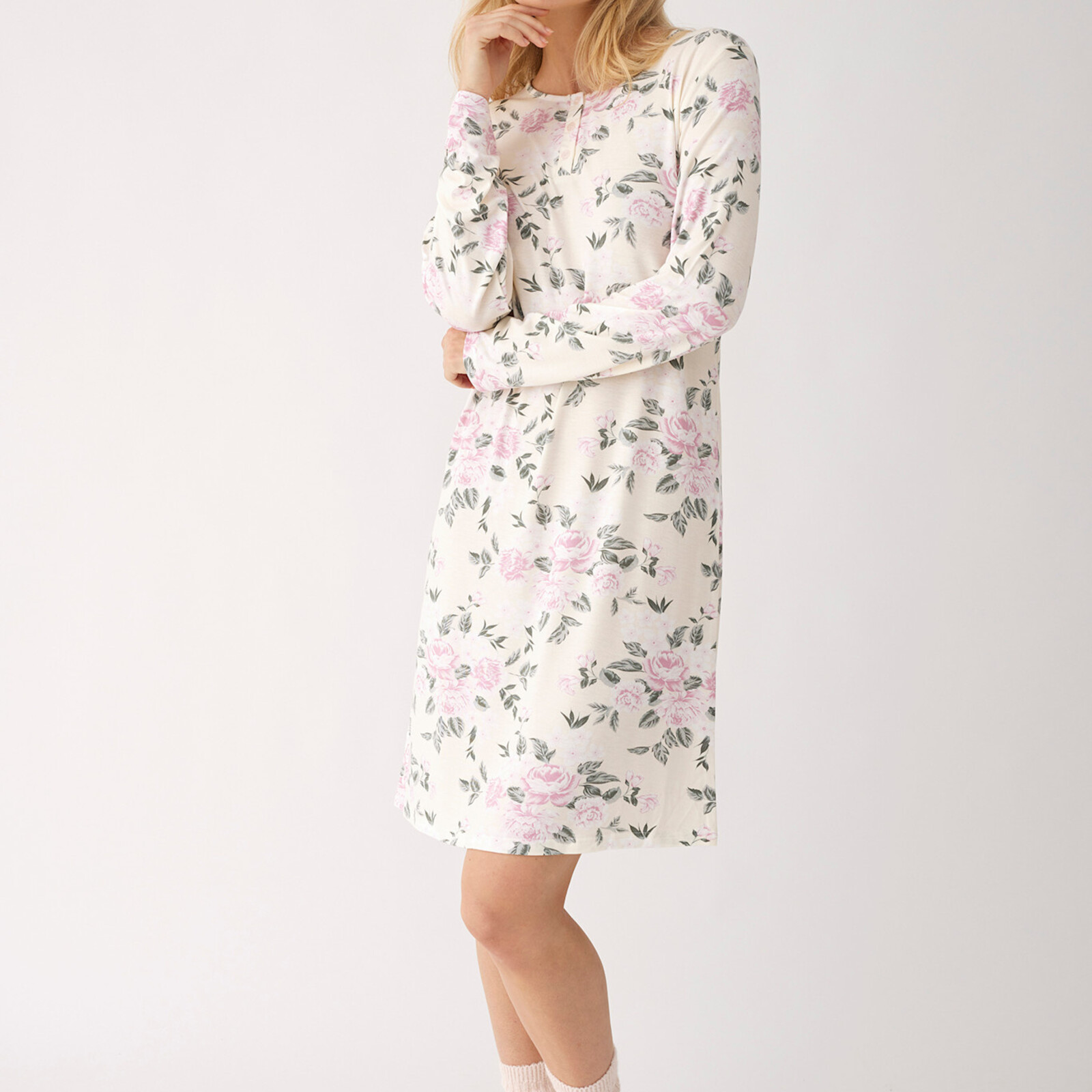 Promise Nachtkleed lange mouwen viscose