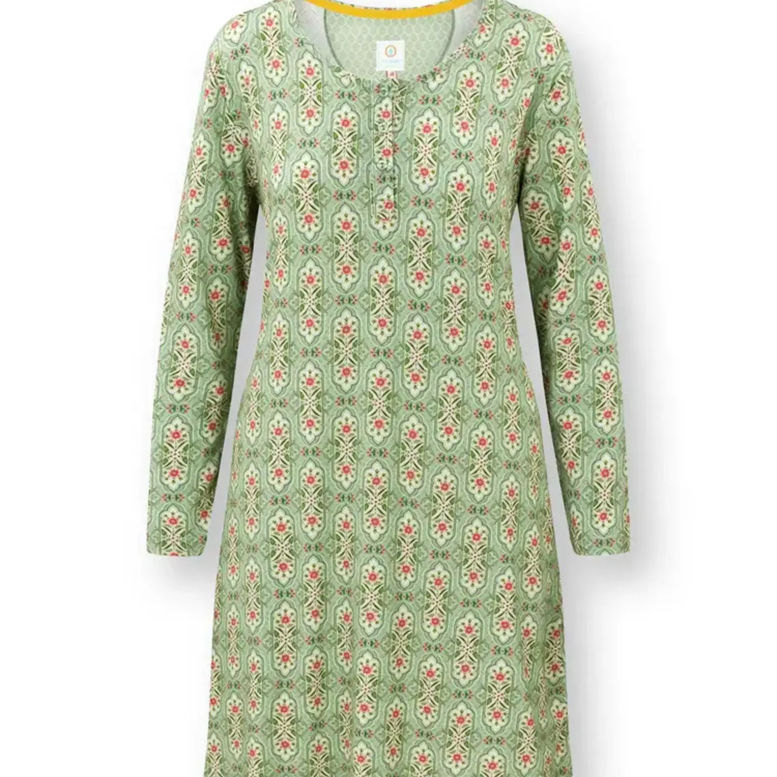 Pip Studio Pip Studio - Desiree Nachthemd Lange Mouw Dames - Jabali - Lichtgroen -