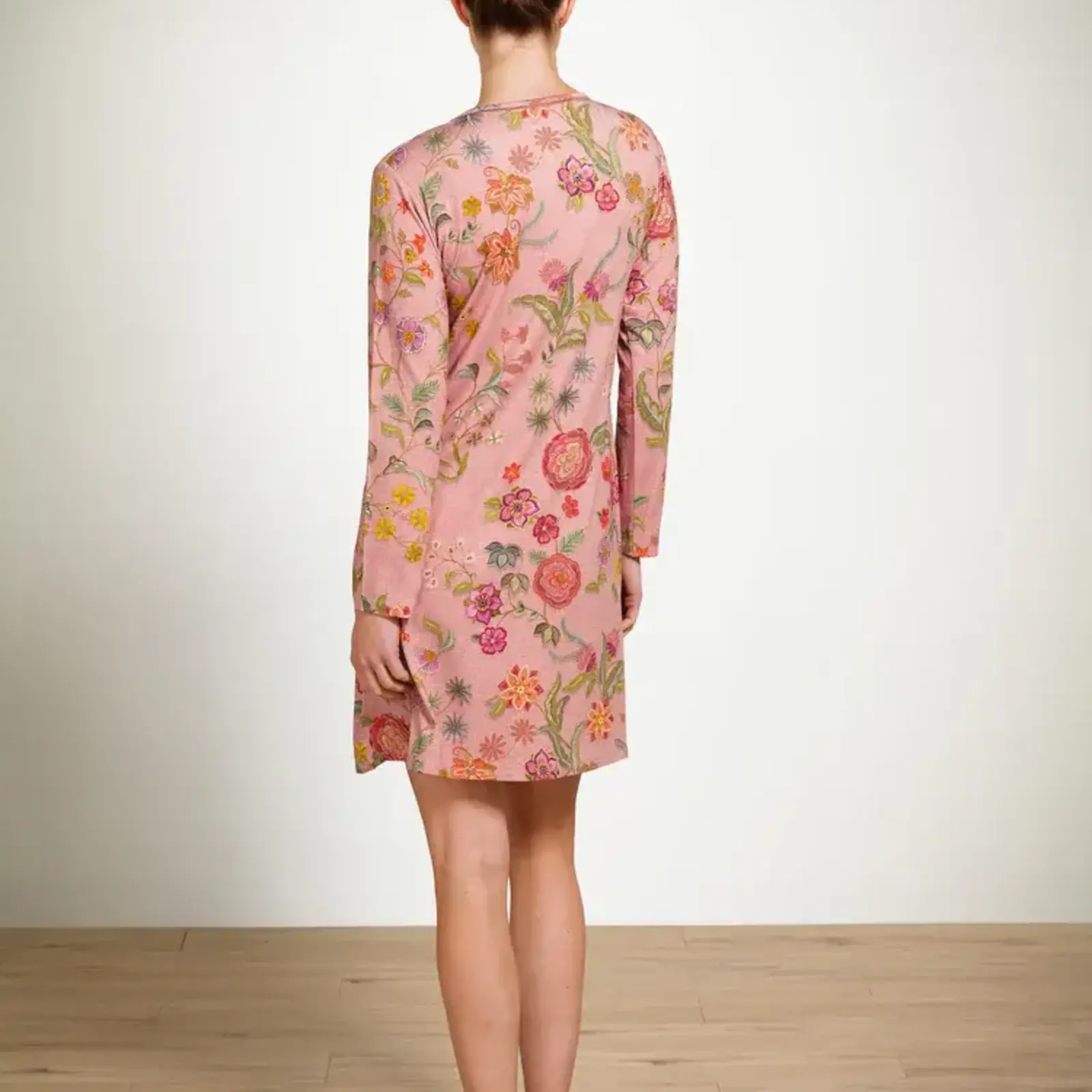 Pip Studio Pip Studio - Dana Nachthemd Lange Mouw Dames - Coco Flower - Koraal