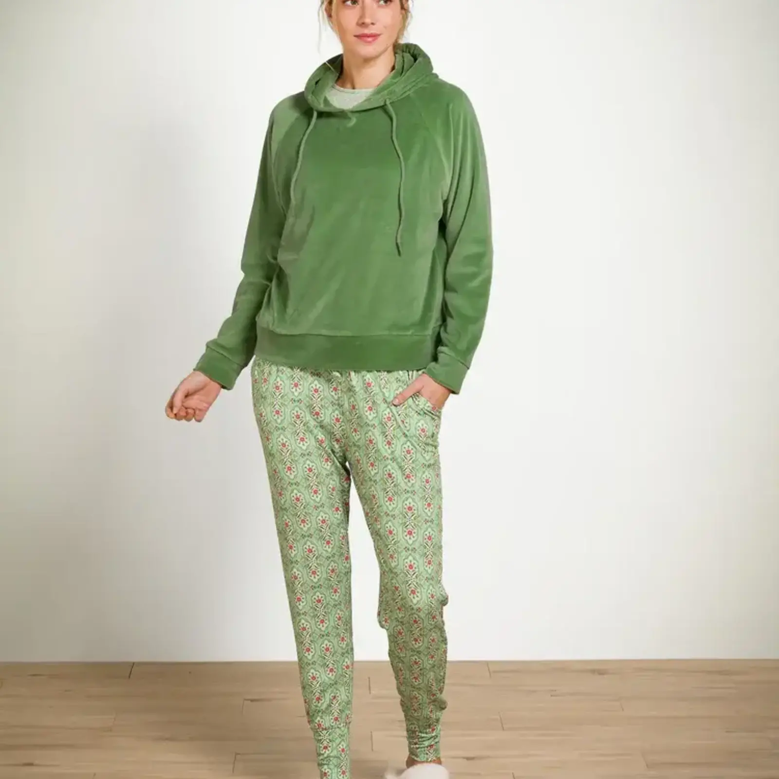 Pip Studio Pip Studio - Bobien Pyjama Broek Dames - Jabali - Lichtgroen -