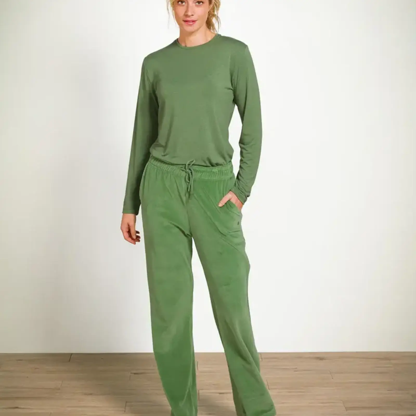 Pip Studio Pip Studio - Tom Pyjama t-shirt - Lange mouw Dames - Melee - Groen
