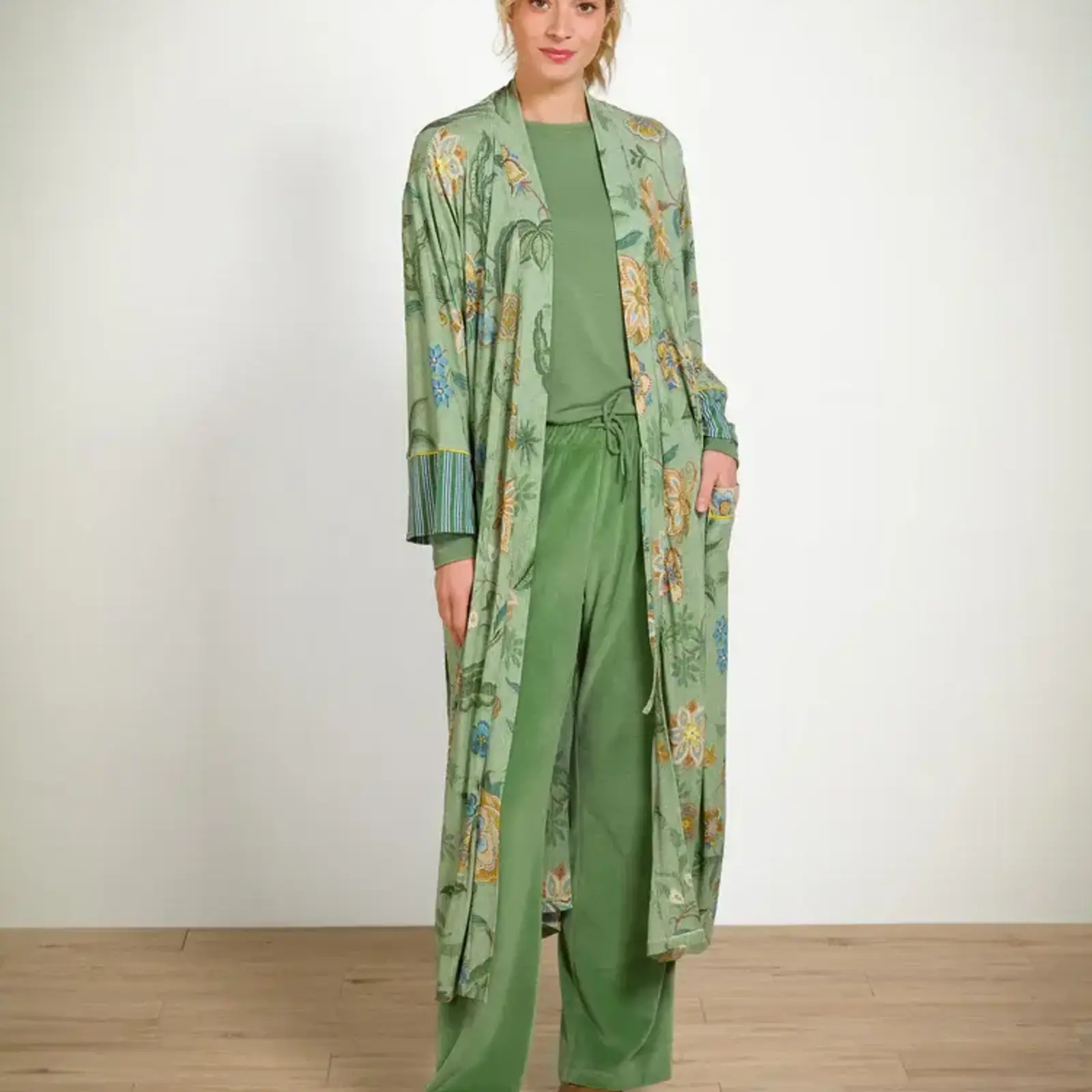 Pip Studio Pip Studio - Tom Pyjama t-shirt - Lange mouw Dames - Melee - Groen