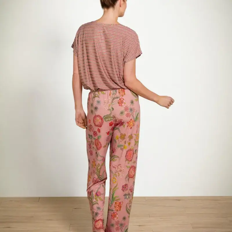 Pip Studio - Belin Pyjama Broek Dames - Coco Flower - Koraal -