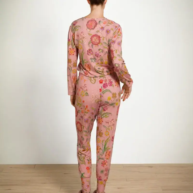 Pip Studio - Bobien Pyjama Broek Dames - Coco Flower - Koraal