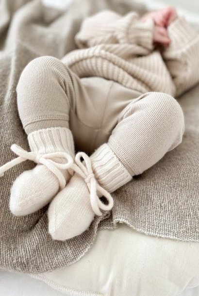 Merino wol booties off white