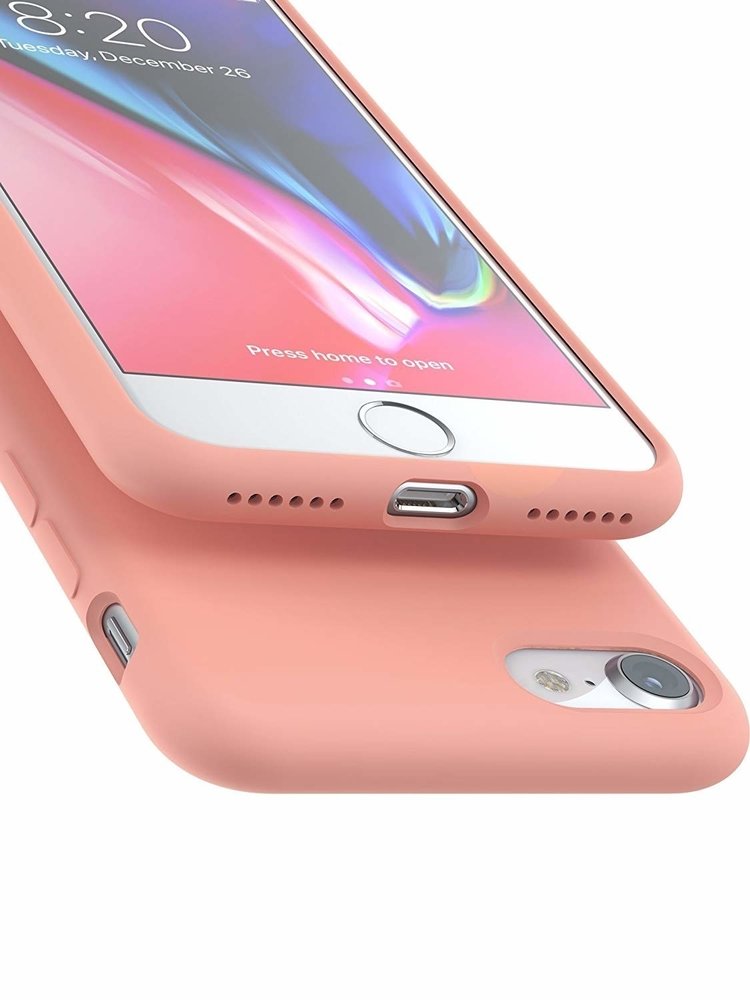 Movilgalicia / Funda Silicona Cordón Liso Rosa iPhone 7 / iPhone 8