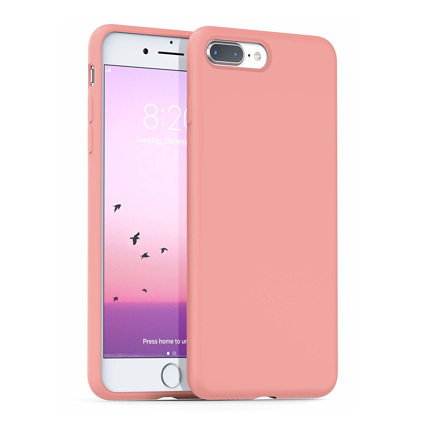Funda Carcasa silicona Borde color Rosa metalizado Iphone 7 Plus / 8 Plus
