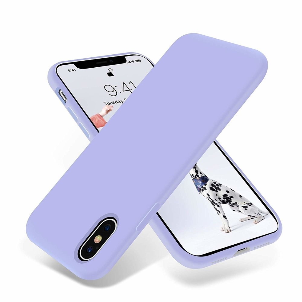 Funda de silicona iPhone Xs Max (morado)
