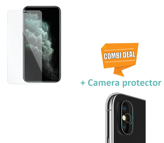 Protector de pantalla de cristal templado y protección de cámara iPhone X /  Xs 