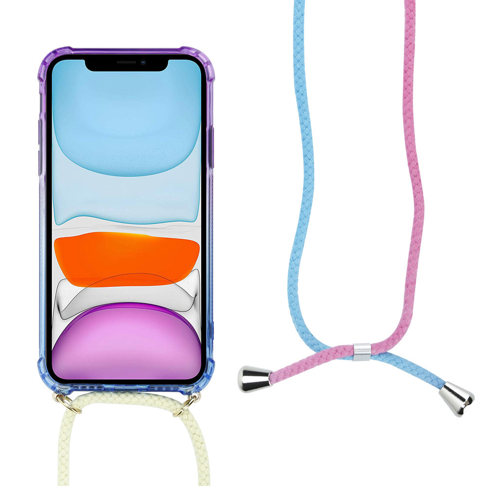 Funda antigolpes con cuerda iPhone 11 (morada/azul) 