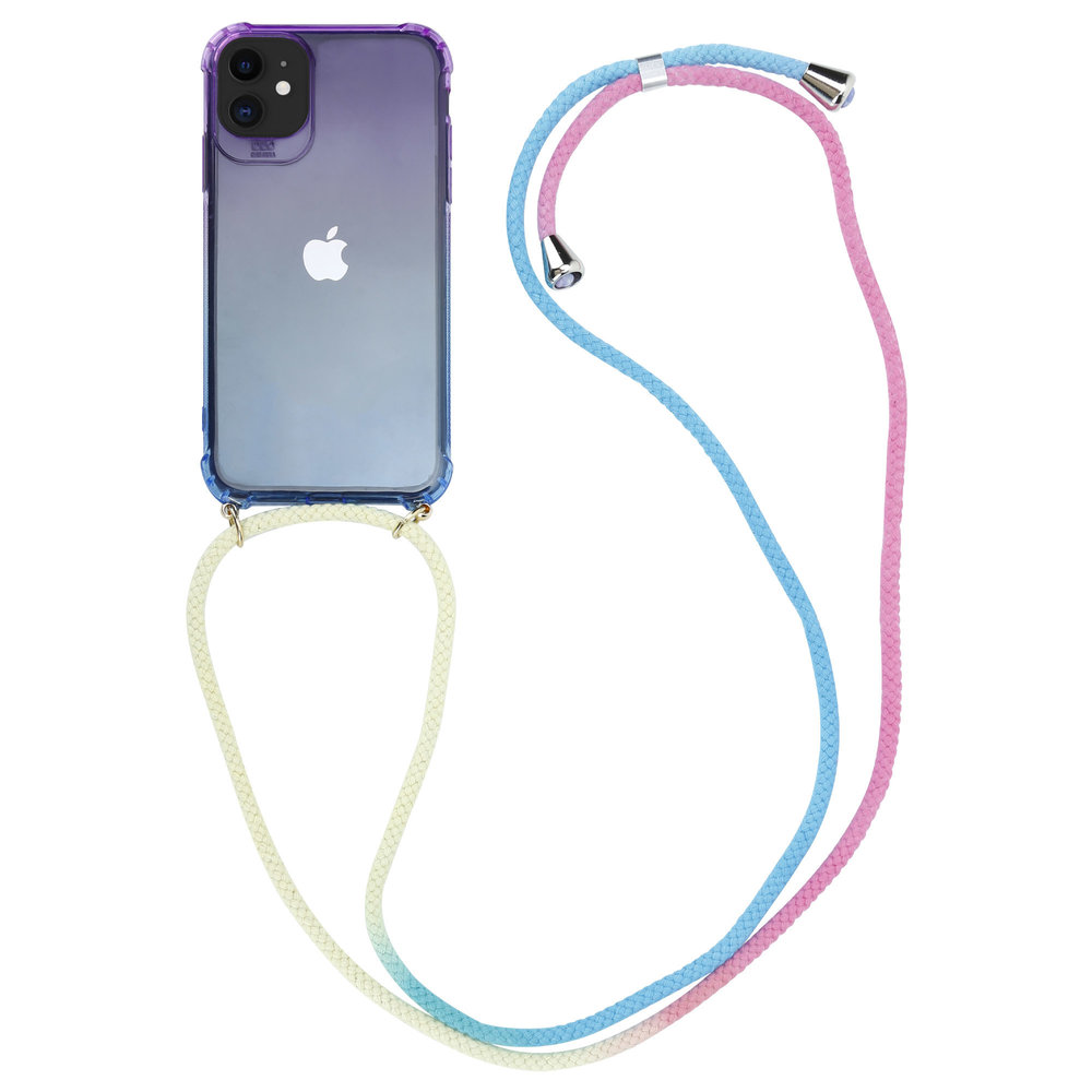Funda antigolpes con cuerda iPhone 11 (morada/azul) 