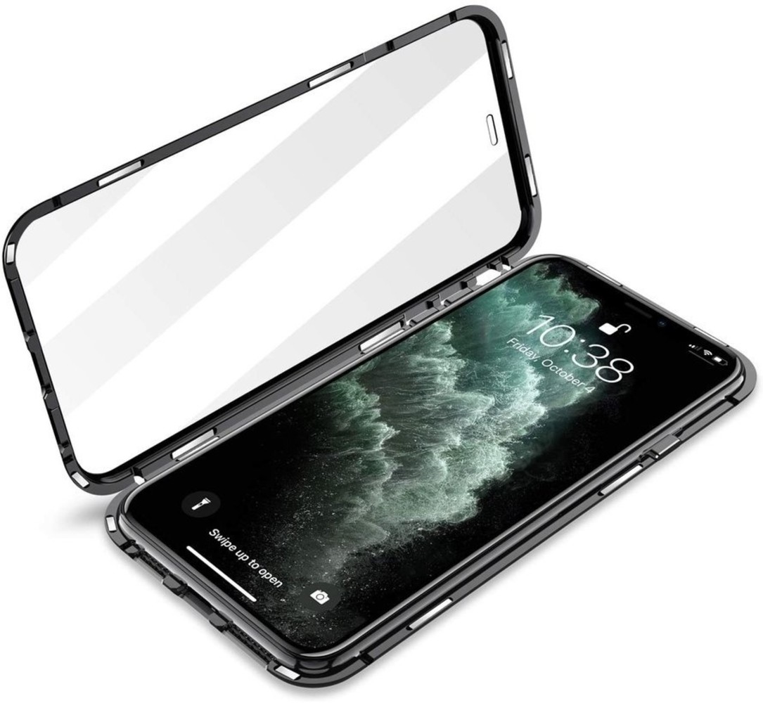 Funda Magnetica Con Cristal Templado Negra Para Iphone 12 Pro Max