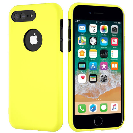 Funda de silicona de doble capa iPhone 11 Pro Max (amarillo/negro) 