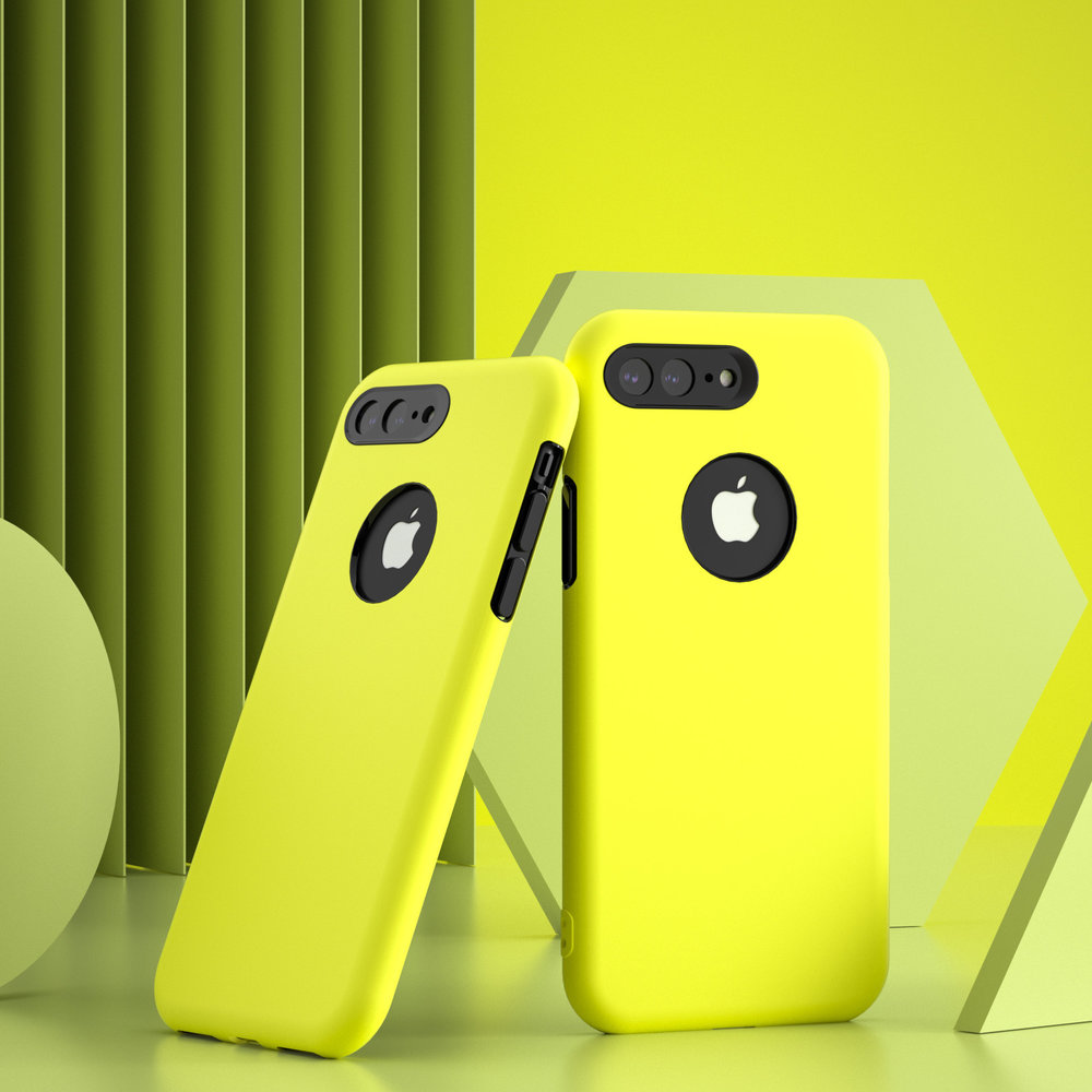 Funda de silicona de doble capa iPhone 11 Pro Max (amarillo/negro) 