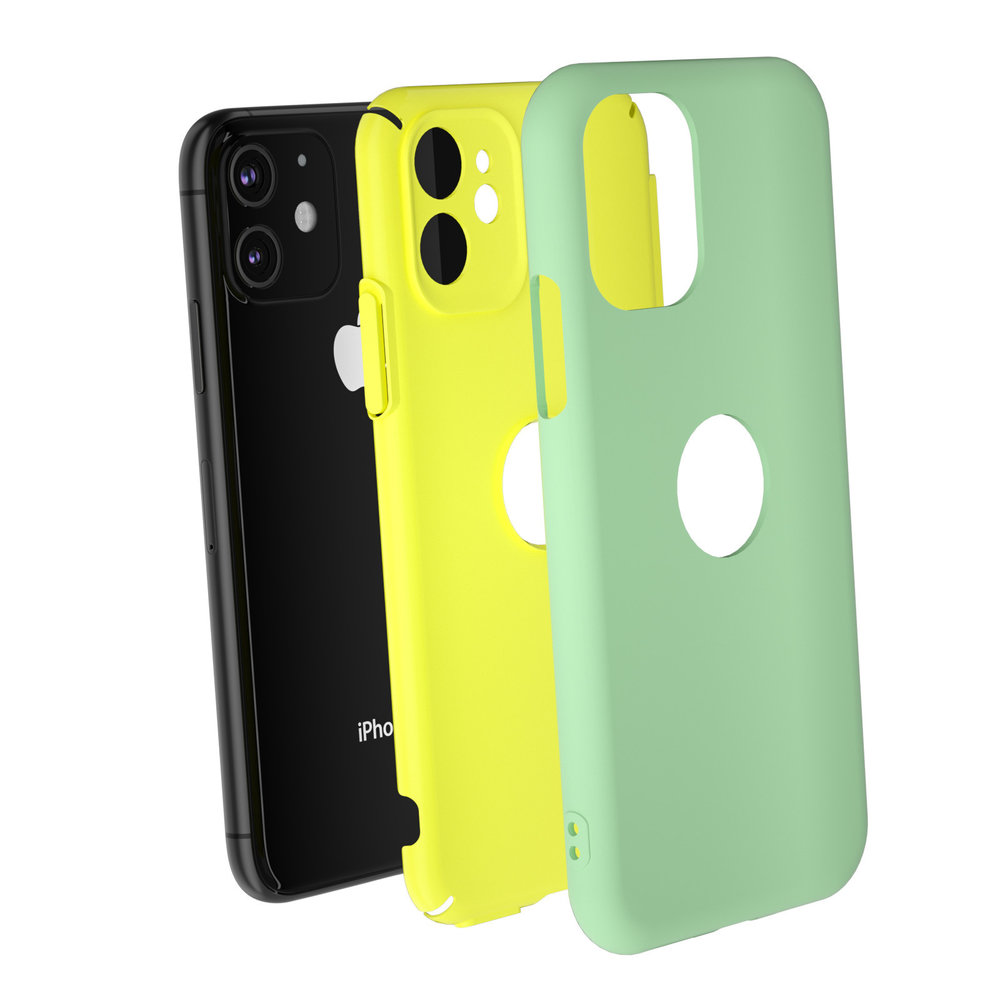 Funda de silicona de doble capa iPhone 11 (verde claro/amarillo