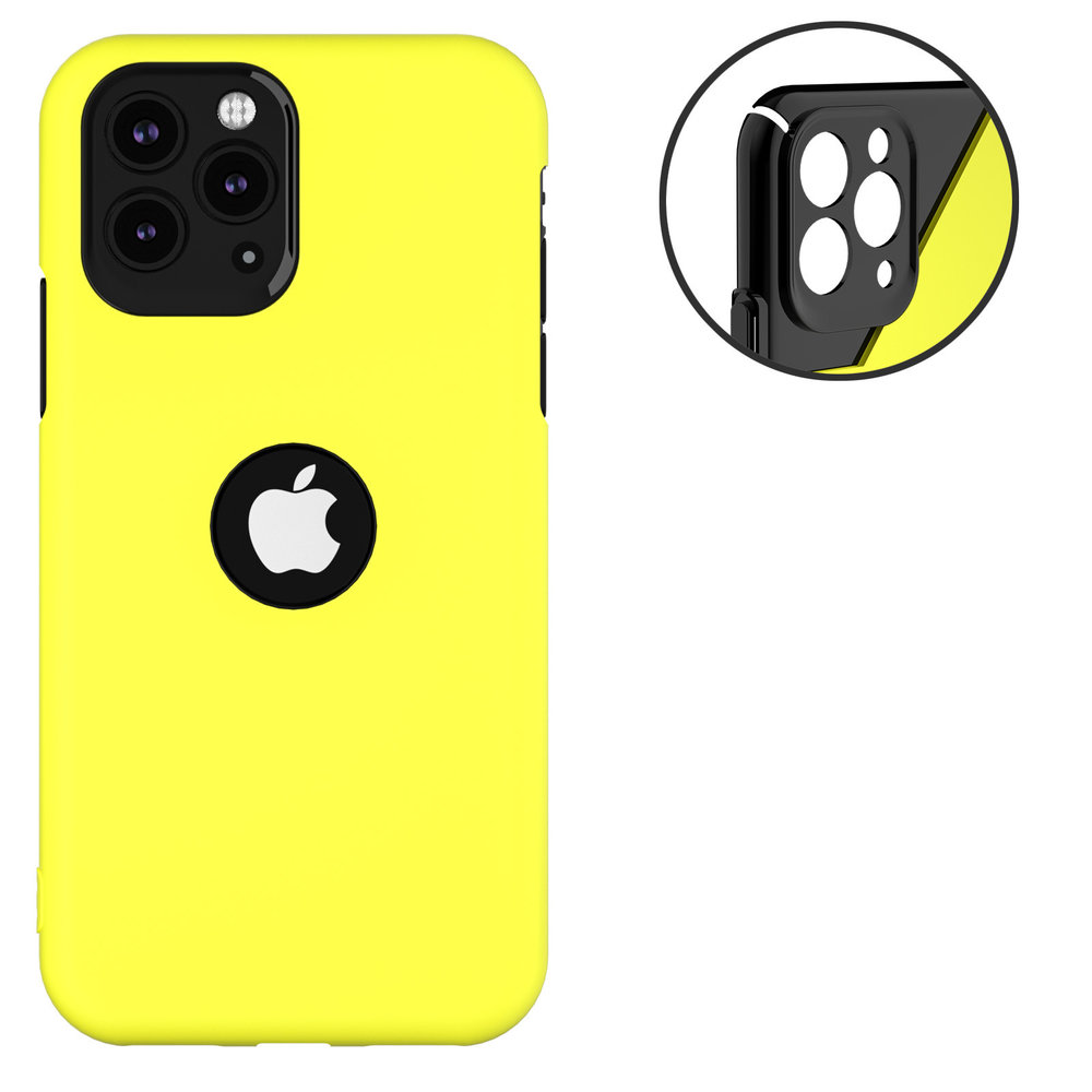 Funda de silicona de doble capa iPhone 11 Pro Max (amarillo/negro) 