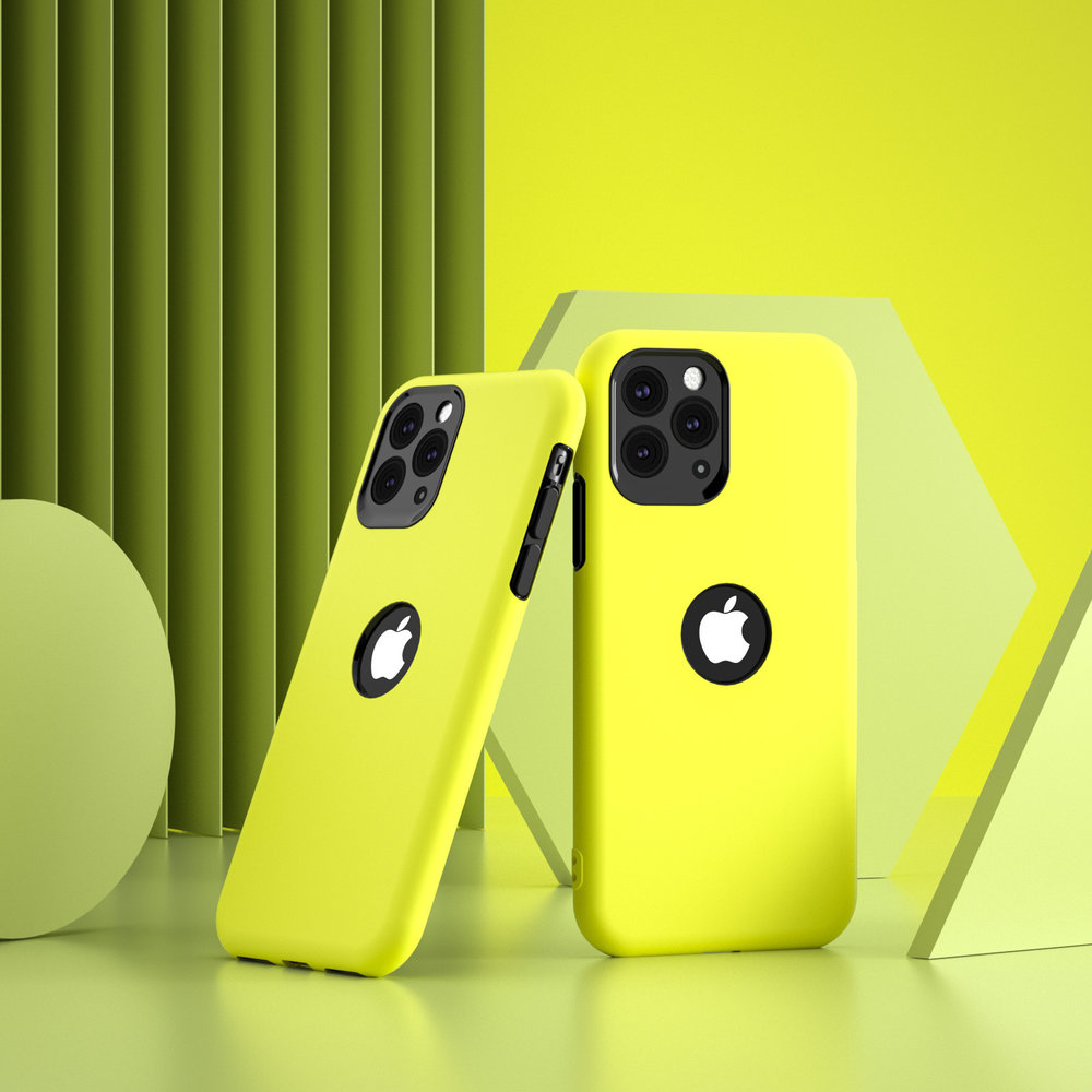 Funda de silicona de doble capa iPhone 11 Pro Max (amarillo/negro) 