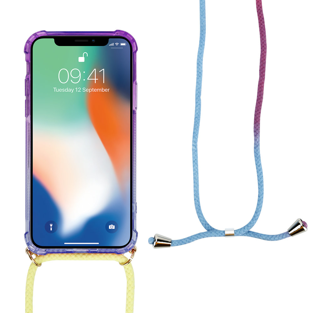 Funda con cuerda iPhone SE 2020 (morado/azul) 