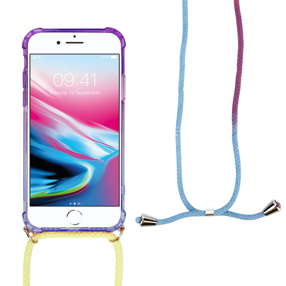 Funda con cuerda iPhone SE 2020 (morado/azul) 
