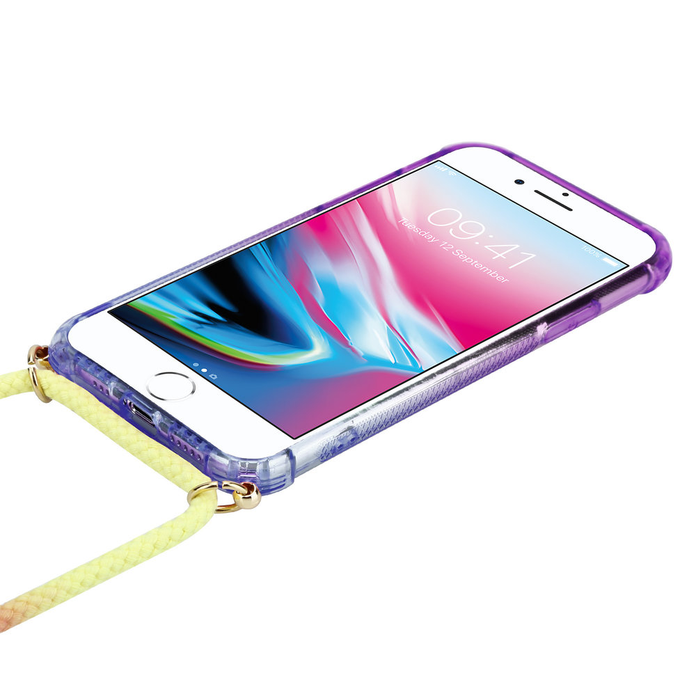 Funda con cuerda iPhone SE 2020 (morado/azul) 