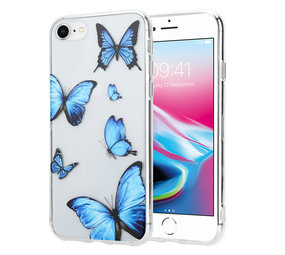 Funda iPhone SE 2020 con diseño de mariposas arcoíris 