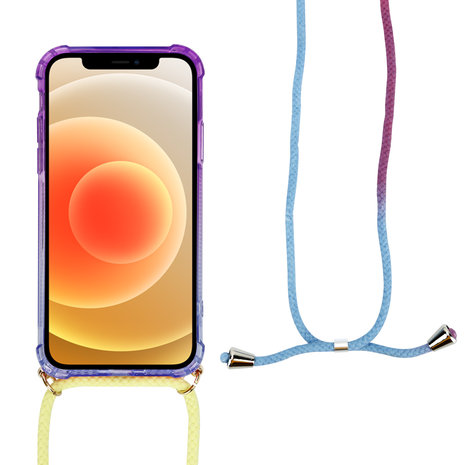 ShieldCase ShieldCase Funda con cuerda iPhone 12 Mini (morado/azul)