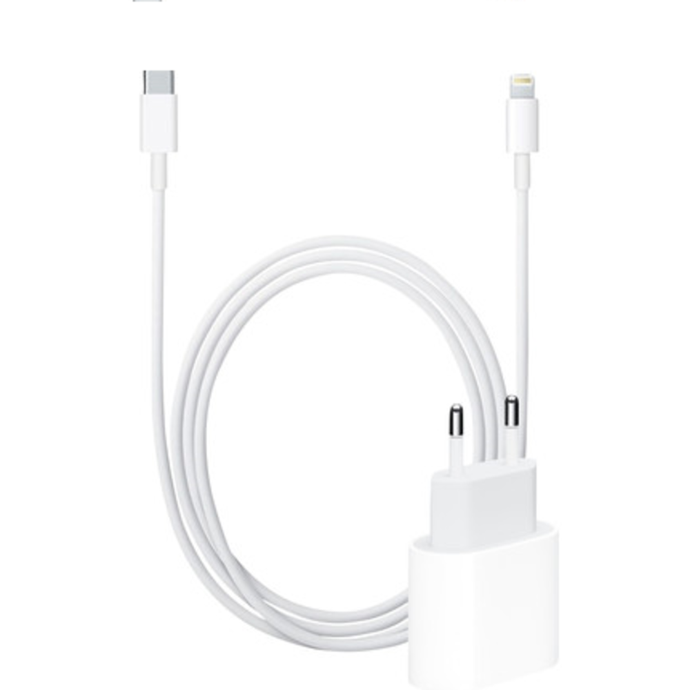 Cargador rápido de 20 W apto Apple + cable Lightning 