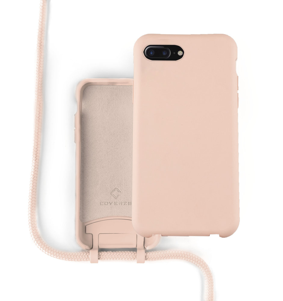 Coverzs Coverzs Funda silicona con cuerda iPhone 7/8 Plus (rosa)