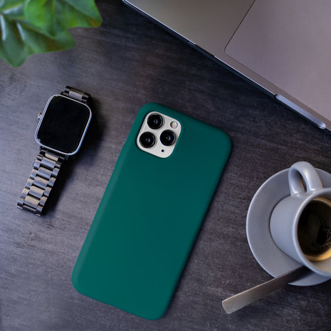 Funda de silicona de lujo iPhone 11 (verde oscuro) 