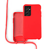 Coverzs Coverzs Funda con cuerda de silicona Samsung Galaxy S21 Ultra (rojo) Coverzs Coverzs Funda con cuerda de silicona Samsung Galaxy S21 Ultra (rojo)