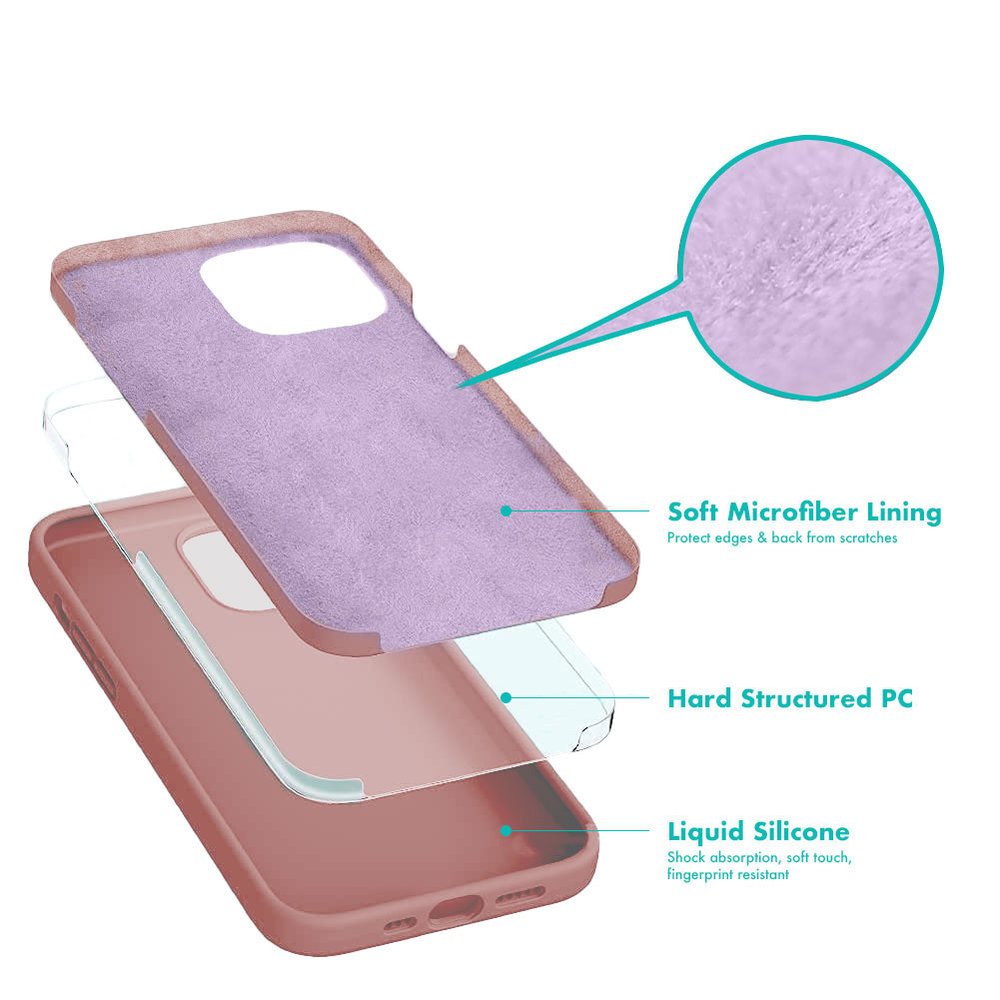 Funda de silicona iPhone 13 Pro Max (uva morada) 