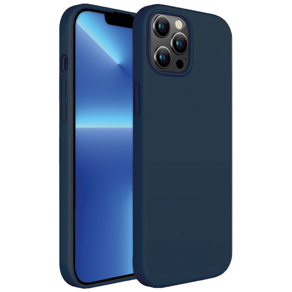 Funda compatible con iPhone 13 Pro Max, de silicona azul marino con  protector de pantalla [probada en caídas de 6 pies], funda protectora  delgada con