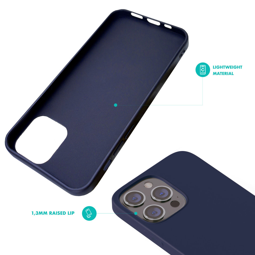 Funda iPhone 13 Pro (Silcona+Imán) - Azul marino