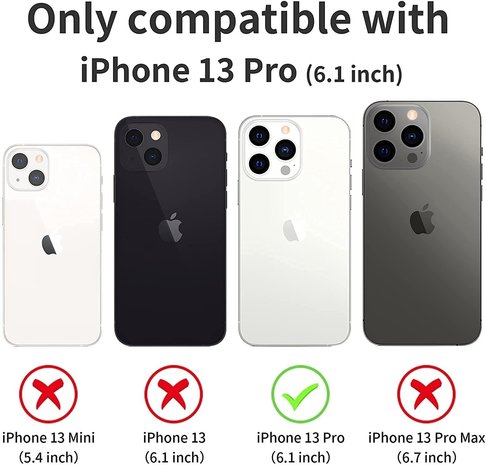 Funda triple capa iPhone 13 Pro (transparente-negra) 