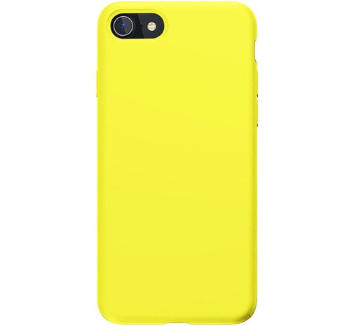 Caso ultra delgado iPhone SE silicona TPU cubierta amarilla