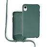 Coverzs Coverzs Funda con cuerda de silicona iPhone Xr (verde oscuro) - Nombre + Nombre Coverzs Coverzs Funda con cuerda de silicona iPhone Xr (verde oscuro) - Nombre + Nombre