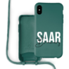 Coverzs Coverzs Funda con cuerda de silicona iPhone X / Xs (verde oscuro) - Nombre + Nombre Coverzs Coverzs Funda con cuerda de silicona iPhone X / Xs (verde oscuro) - Nombre + Nombre