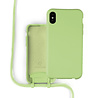 Coverzs Coverzs Funda con cuerda de silicona iPhone X / Xs (verde claro) - Nombre + Nombre Coverzs Coverzs Funda con cuerda de silicona iPhone X / Xs (verde claro) - Nombre + Nombre