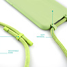 Coverzs Coverzs Funda con cuerda de silicona iPhone X / Xs (verde claro) - Nombre + Nombre Coverzs Coverzs Funda con cuerda de silicona iPhone X / Xs (verde claro) - Nombre + Nombre