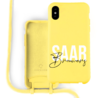 Coverzs Coverzs Funda con cuerda de silicona iPhone X / Xs (amarillo) - Nombre + Nombre Coverzs Coverzs Funda con cuerda de silicona iPhone X / Xs (amarillo) - Nombre + Nombre