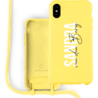 Coverzs Coverzs Funda con cuerda de silicona iPhone X / Xs (amarillo) - Nombre + Nombre - Vertical Coverzs Coverzs Funda con cuerda de silicona iPhone X / Xs (amarillo) - Nombre + Nombre - Vertical