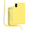 Coverzs Coverzs Funda con cuerda de silicona iPhone X / Xs (amarillo) - Nombre + Nombre - Vertical Coverzs Coverzs Funda con cuerda de silicona iPhone X / Xs (amarillo) - Nombre + Nombre - Vertical